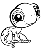 A coloring page of littlest pet shop